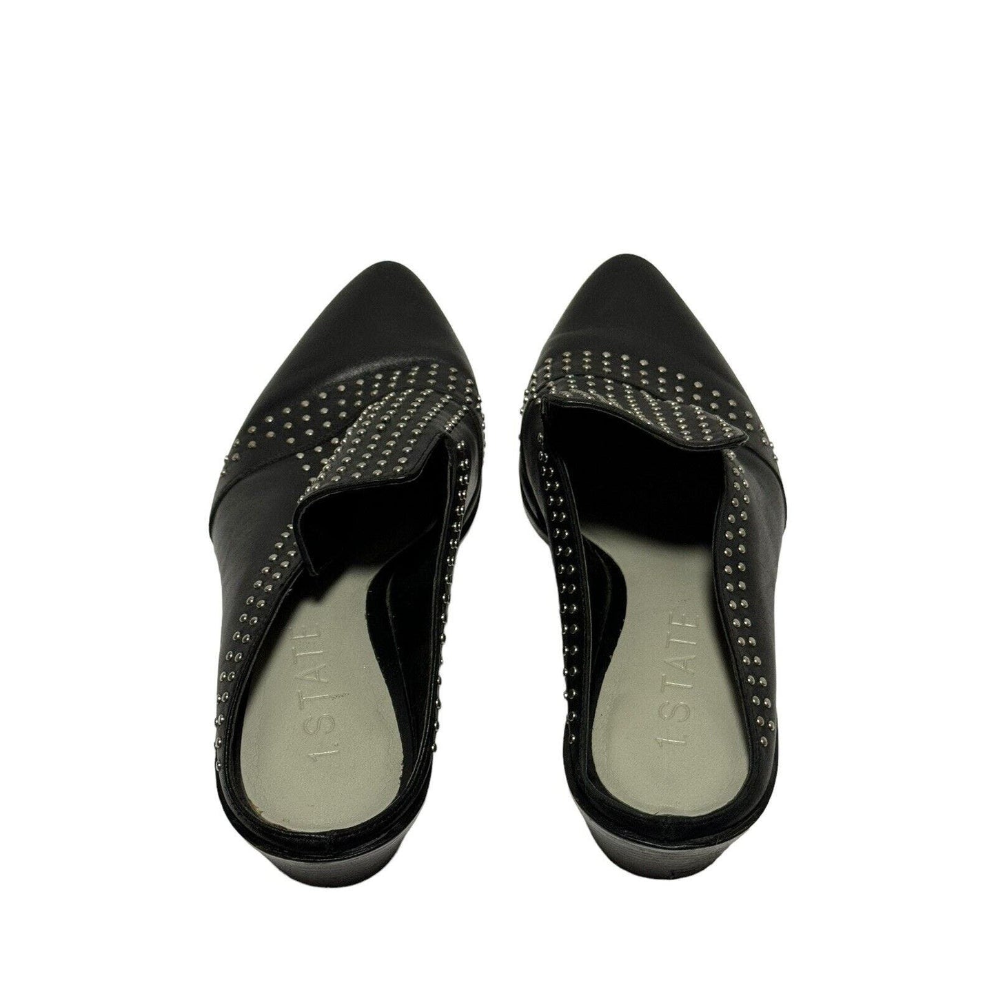 1 State Lon Studded Black Slip On Mules Size 8.5 M