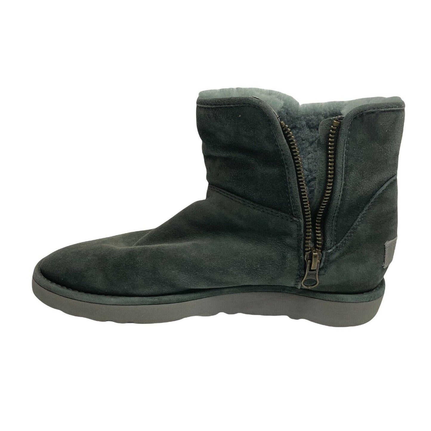 UGG ABREE II MINI Grigio Green SUEDE SHEARLING ANKLE BOOTS 1016548 size 7