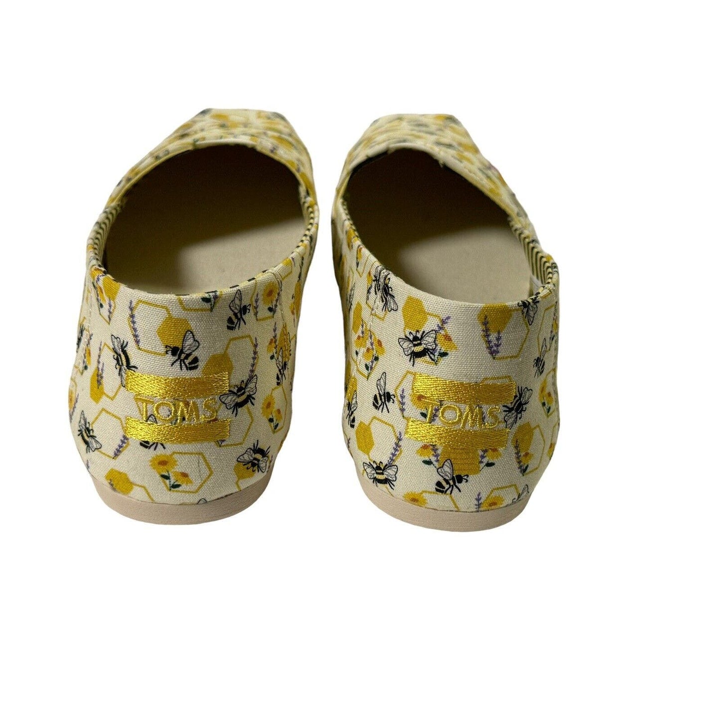 Toms Womans Alpargata Bees Floral Print Slip On Shoes Size 9