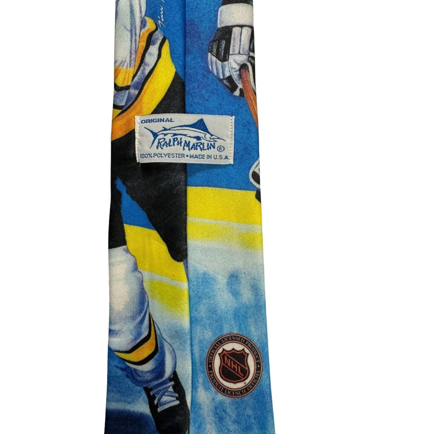 Ralph Marlin NHL Boston Bruins Hockey Player 1991 Novelty Vintage Necktie