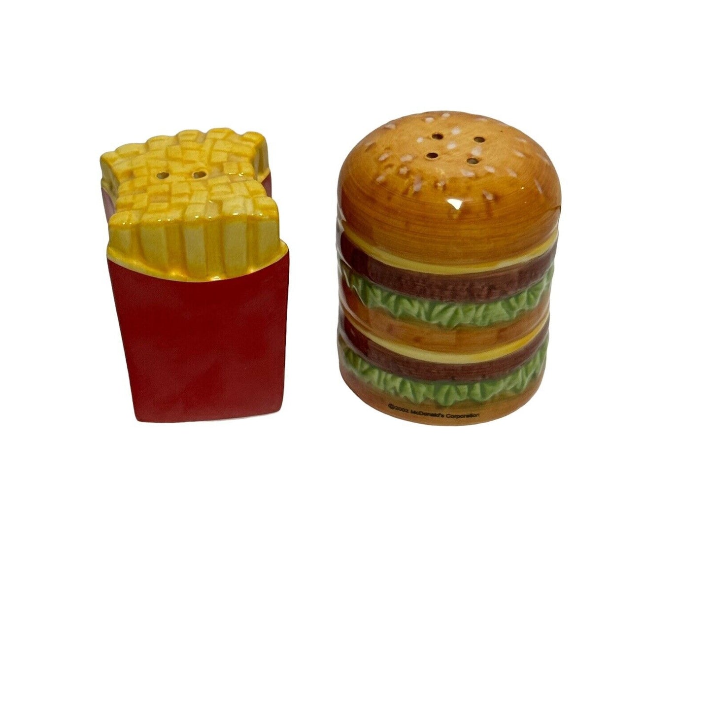 Vintage McDonald's Salt & Pepper Shakers Cheeseburger & French Fries 2002 Giftco