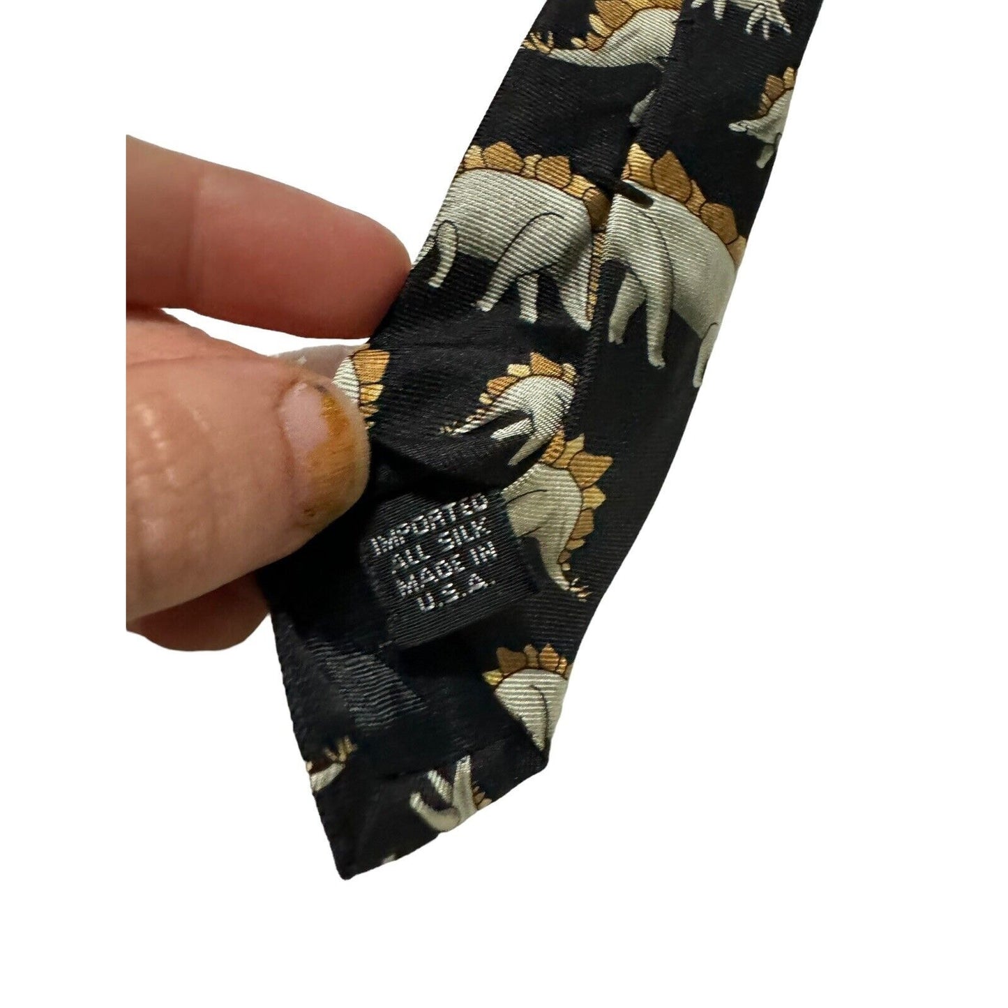 The Field Museum Dinosaur Stegosaurus Vintage Novelty Necktie 100% Silk USA