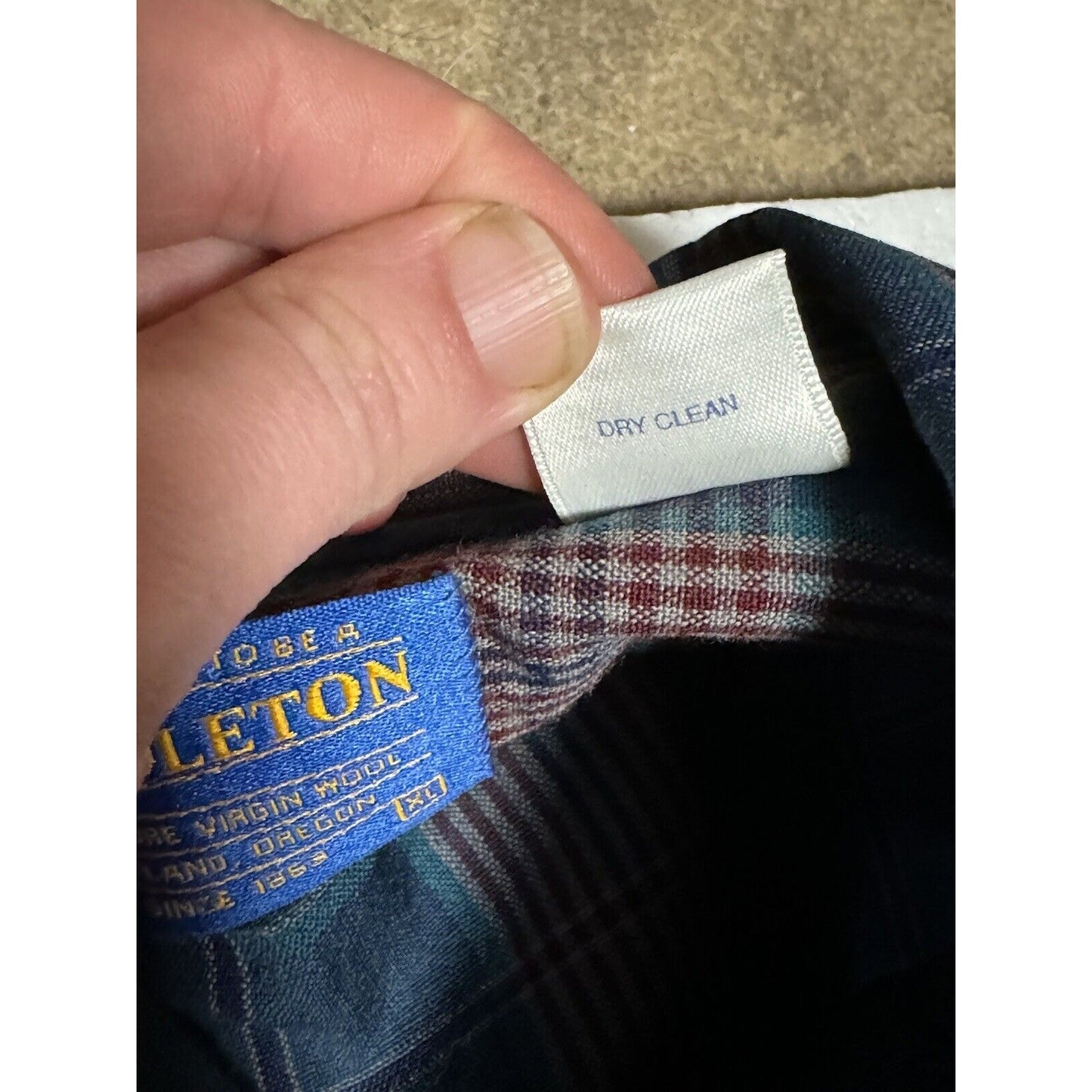 Vintage Pendleton Wool Plaid Button Down Shirt Mens Size XL Blue Red