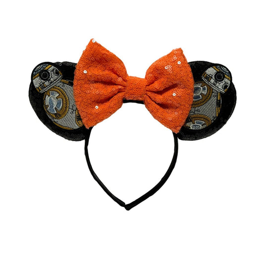 Handmade Disney Star Wars BB-8 Minnie Mouse Ears Headband Adult Sequins Bow