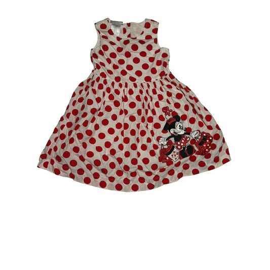 Walt Disney World Minnie Mouse Embroidered Sleeveless Polka Dots Dress Size XS