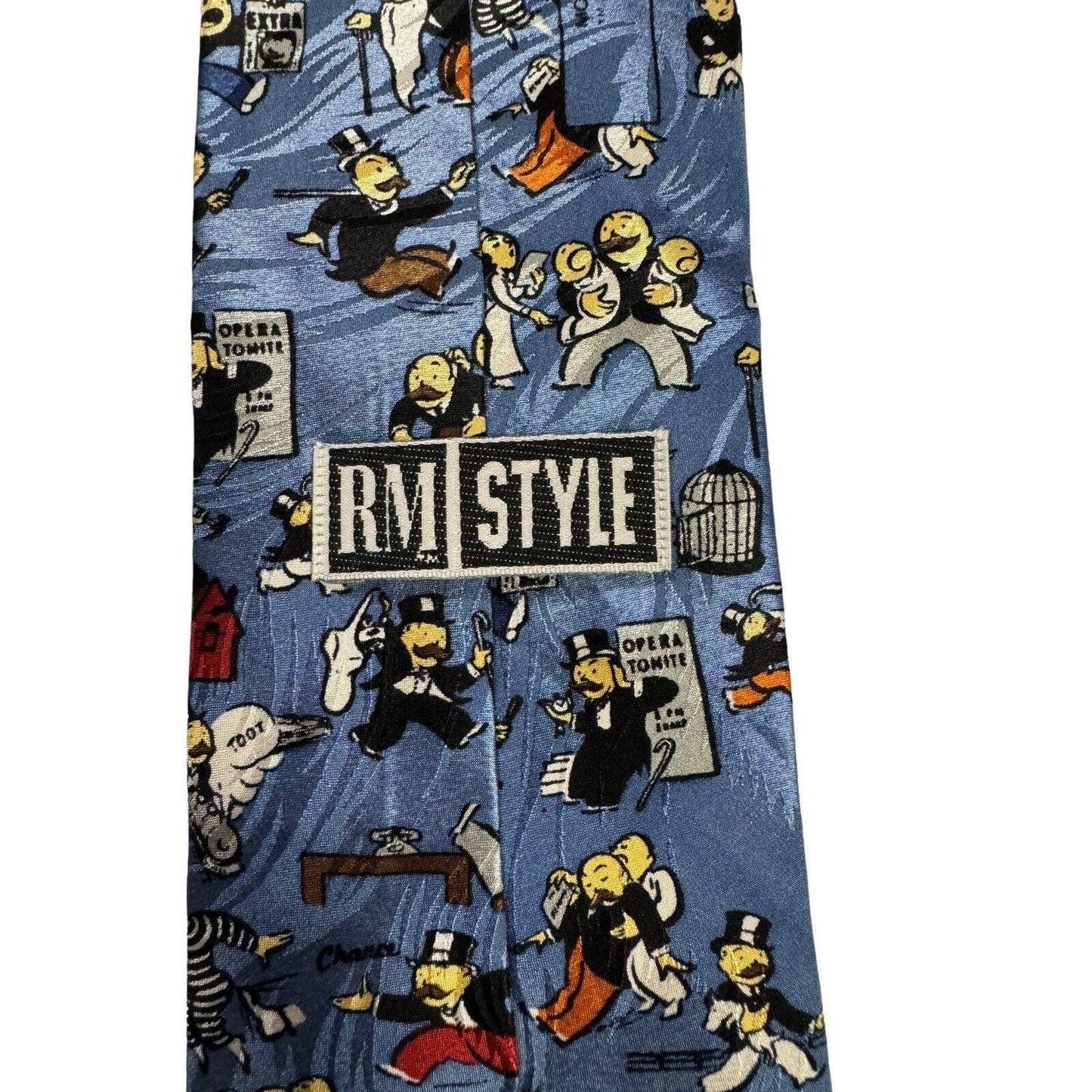 Ralph Marlin RM Style Hasbro Monopoly Man Rich Uncle Penny bags Vintage Necktie