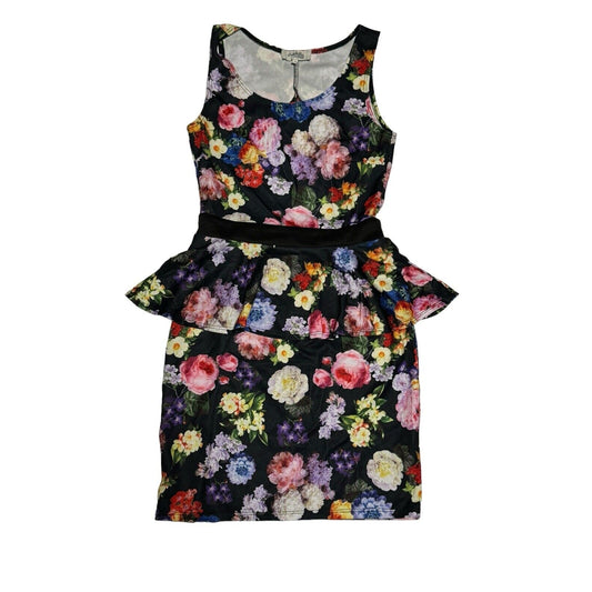 Charlotte Russe Sleeveless Floral Knee Length Bodycon Dress Size Small