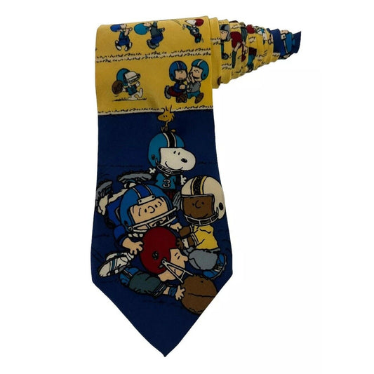 Peanuts First Down Football Snoopy Charlie Brown Cartoon Novelty Necktie