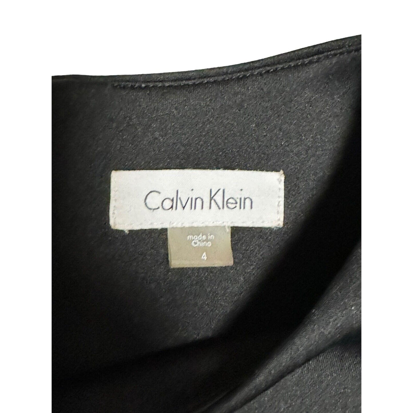Calvin Klein Color Block Sheath Dress Size 4 Black Pink White