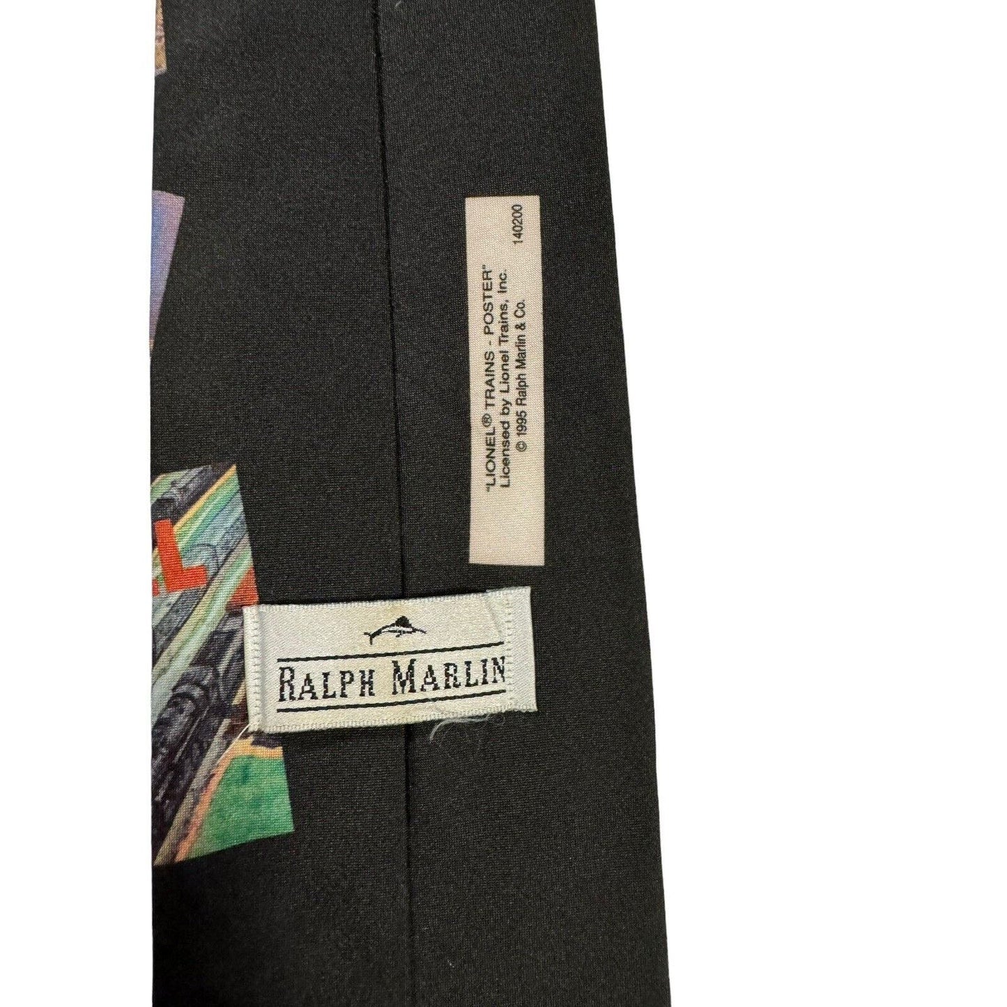 Ralph Marlin Lionel Trains Poster 1995 Vintage Novelty Necktie Polyester