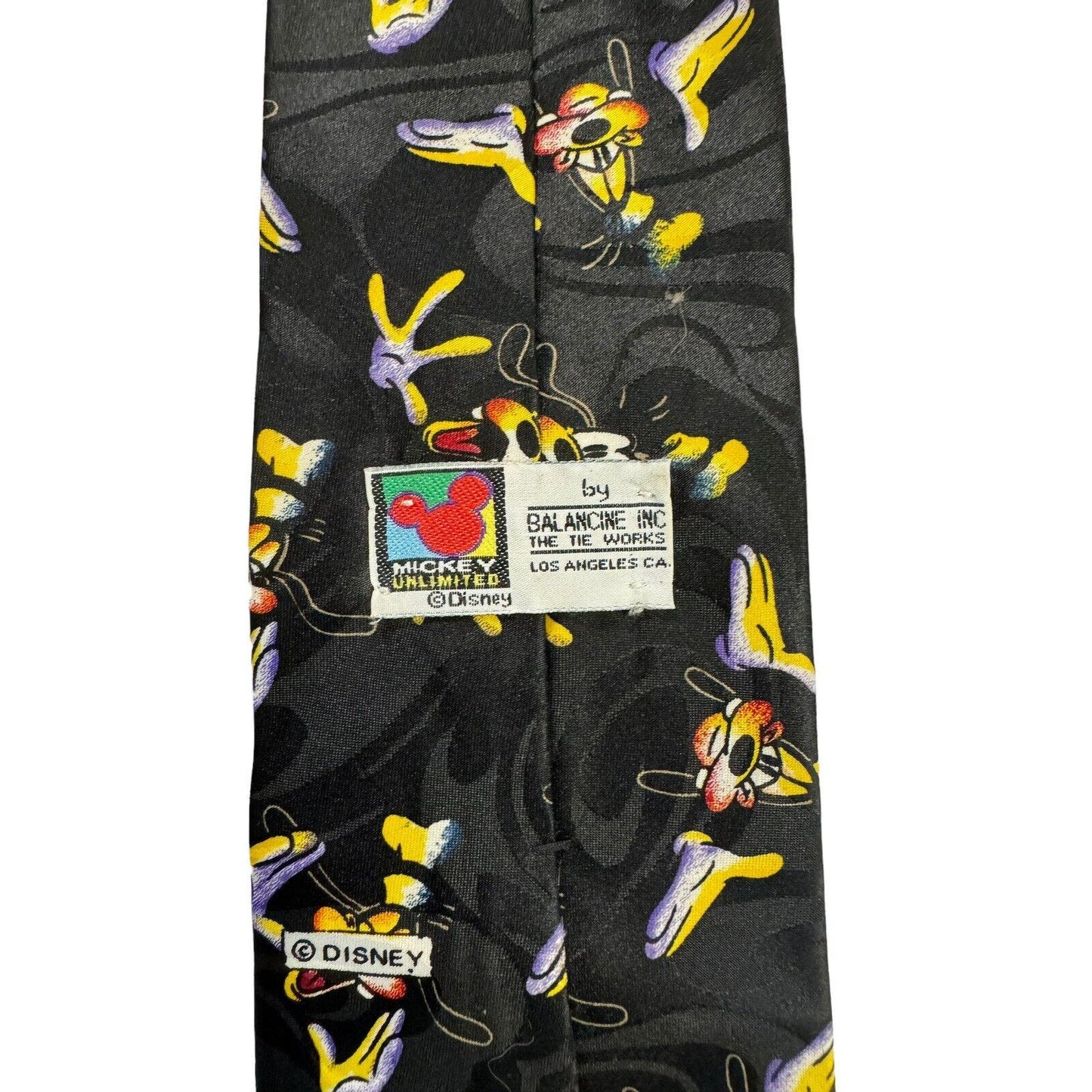 Disney Mickey Unlimited Balancine Tie Works Goofy Cartoon Vintage Necktie