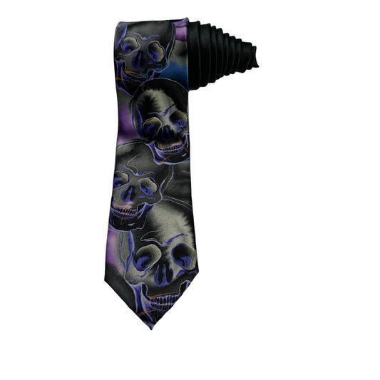 J Garcia Plague Entity Collection 67 Skulls Halloween Novelty Necktie Polyester