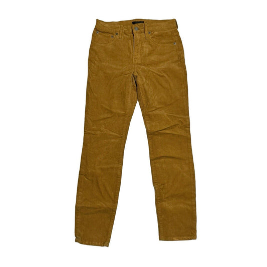 J.CREW 9" High-Rise Toothpick Corduroy Pants Size 25 Petite Skinny Mustard J7172