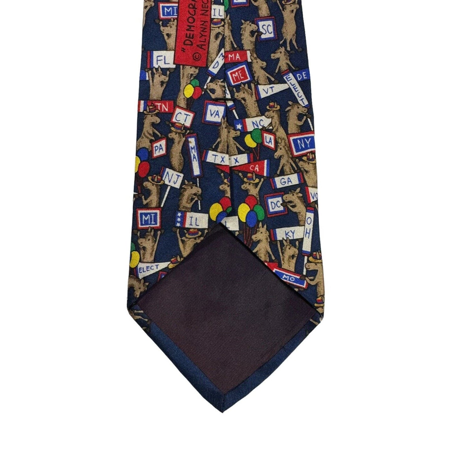 Alynn Neckwear Democrats Convention Donkeys Vintage Novelty Necktie 100% Silk