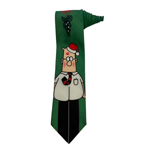 Ralph Marlin Dilbert Softwear Under The Mistletoe Christmas Vintage Necktie