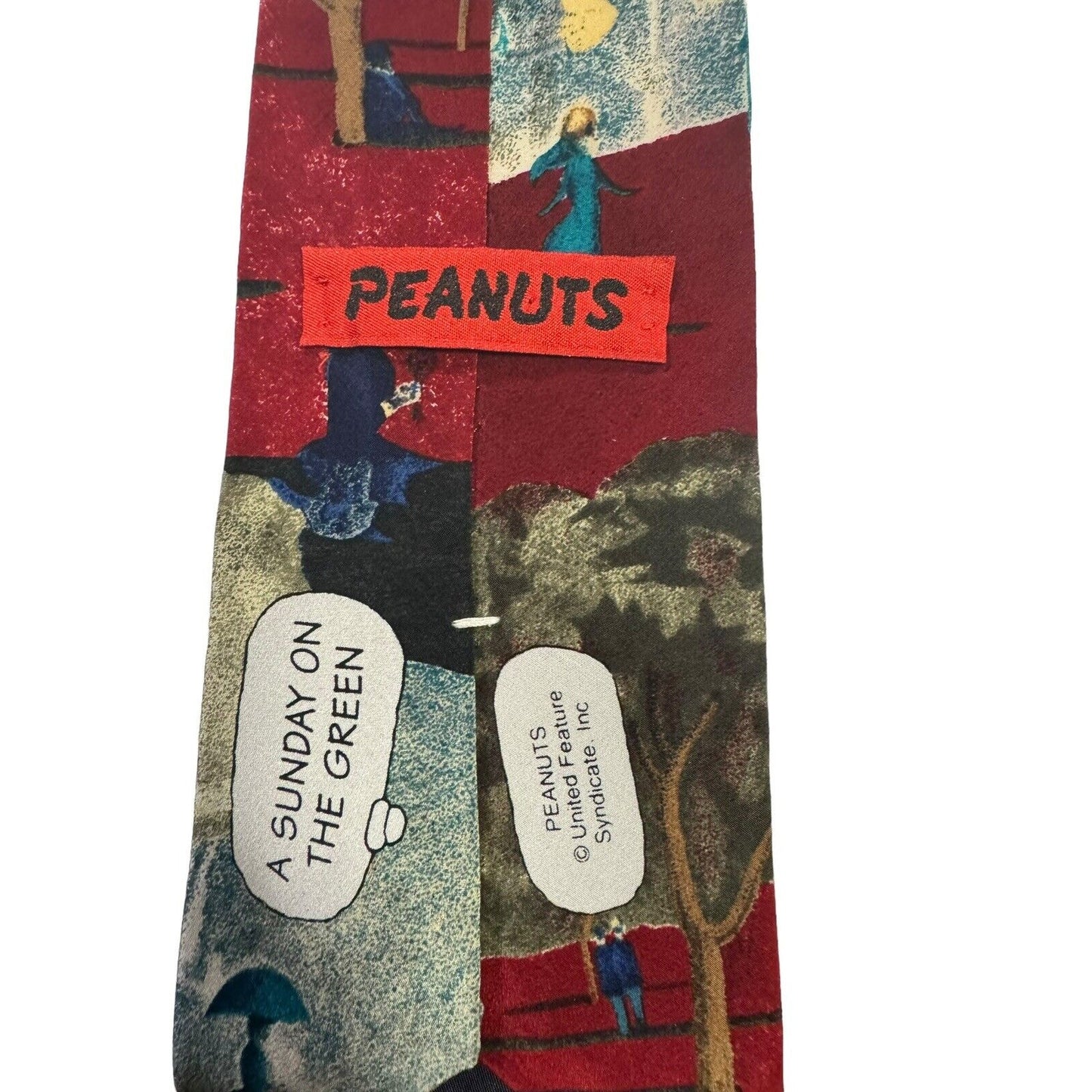 Peanuts A Sunday On The Green Golfing Snoopy Woodstock Vintage Necktie