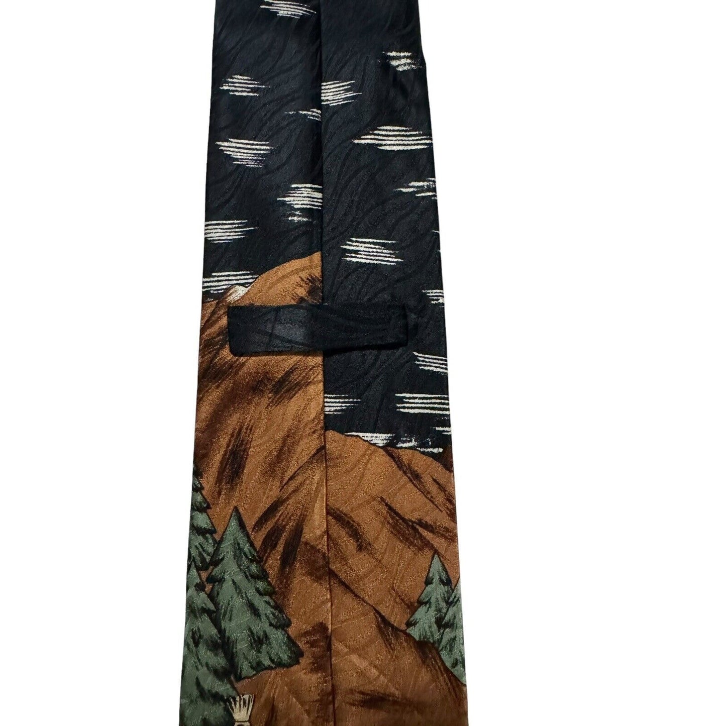 Vintage Native American Indians Trees Mountain Novelty Necktie