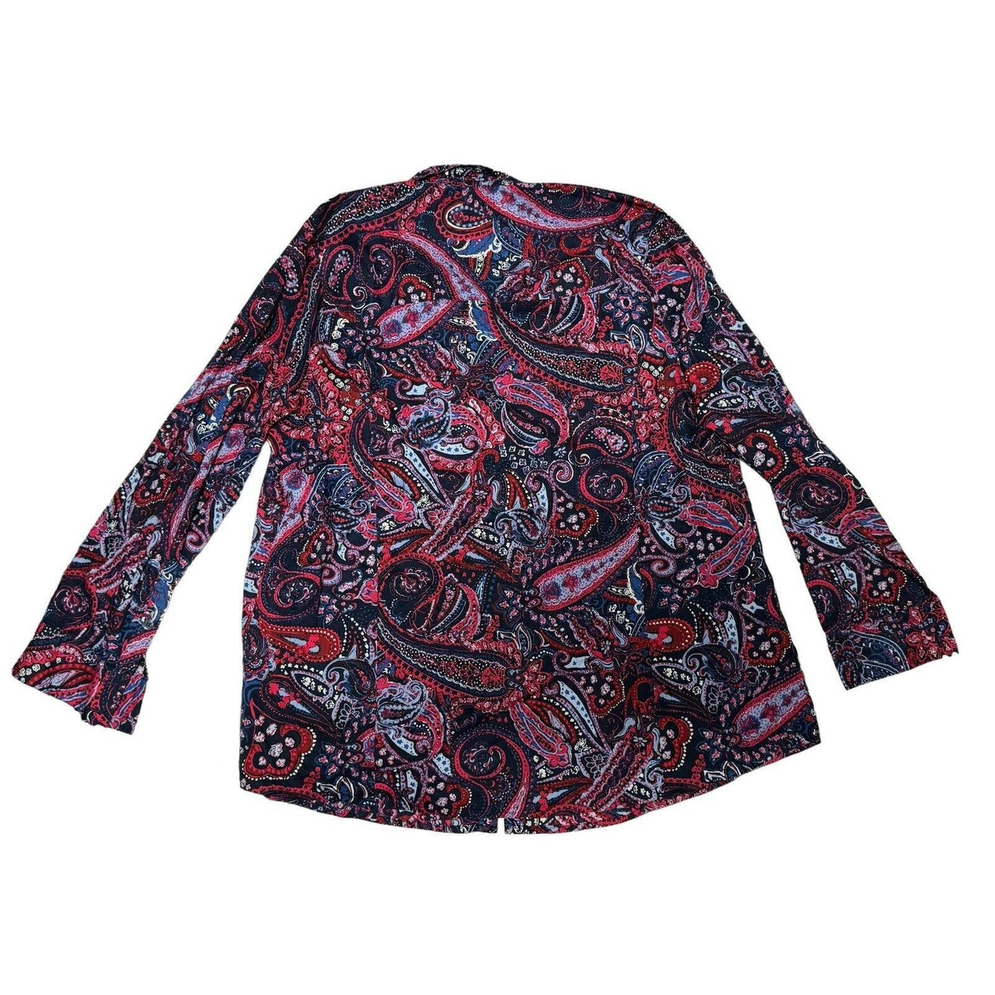 Catherine’s Paisley Long Sleeve Button Down Blouse Top Size 0X 14/16W