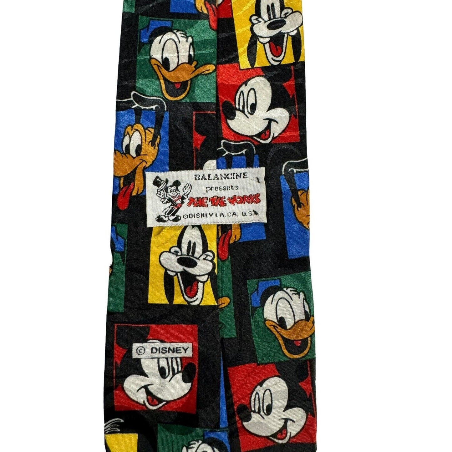 Disney Balancine Tie Works Mickey Mouse Goofy Donald Duck Pluto Necktie