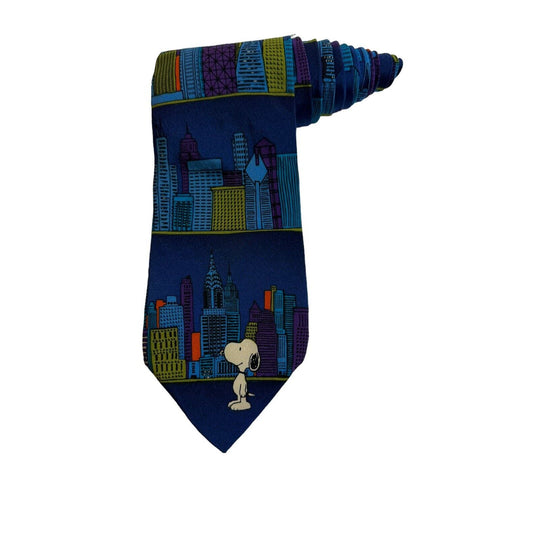 Peanuts How Far Is My Supper Dish Snoopy New York Empire State Building Necktie