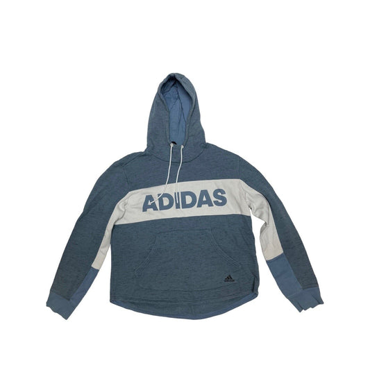 Adidas Post Game Fleece Pullover Hoodie Size Large Blue