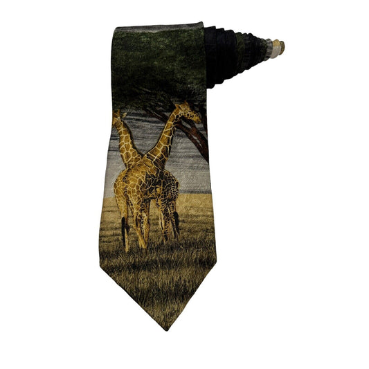 Vintage Endangered Species Giraffe The Sentinels Neck Tie Silk Simon Combes