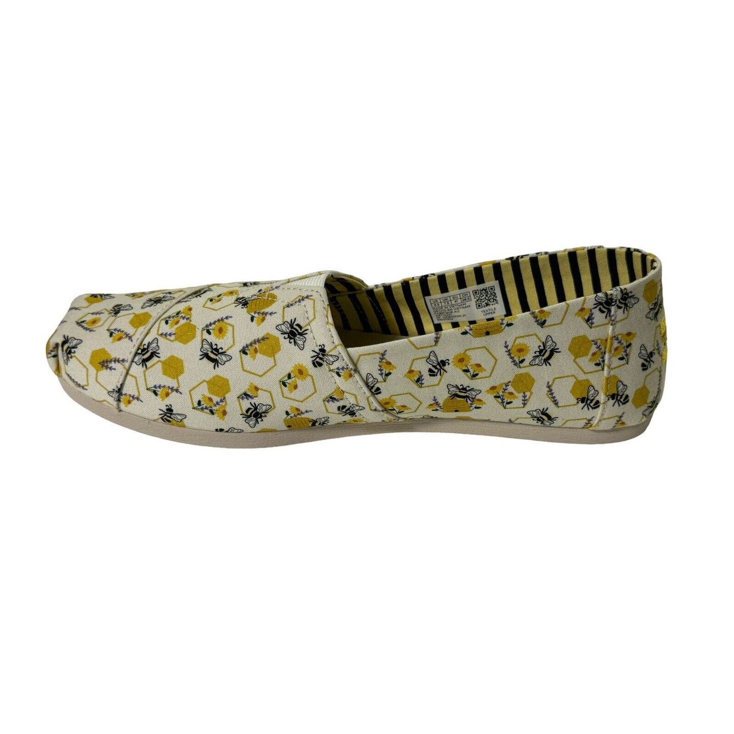 Toms Womans Alpargata Bees Floral Print Slip On Shoes Size 9