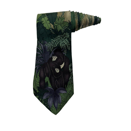 WWF World Wildlife Fund Mountain Gorillas Design NO 129 Vintage Novelty Necktie