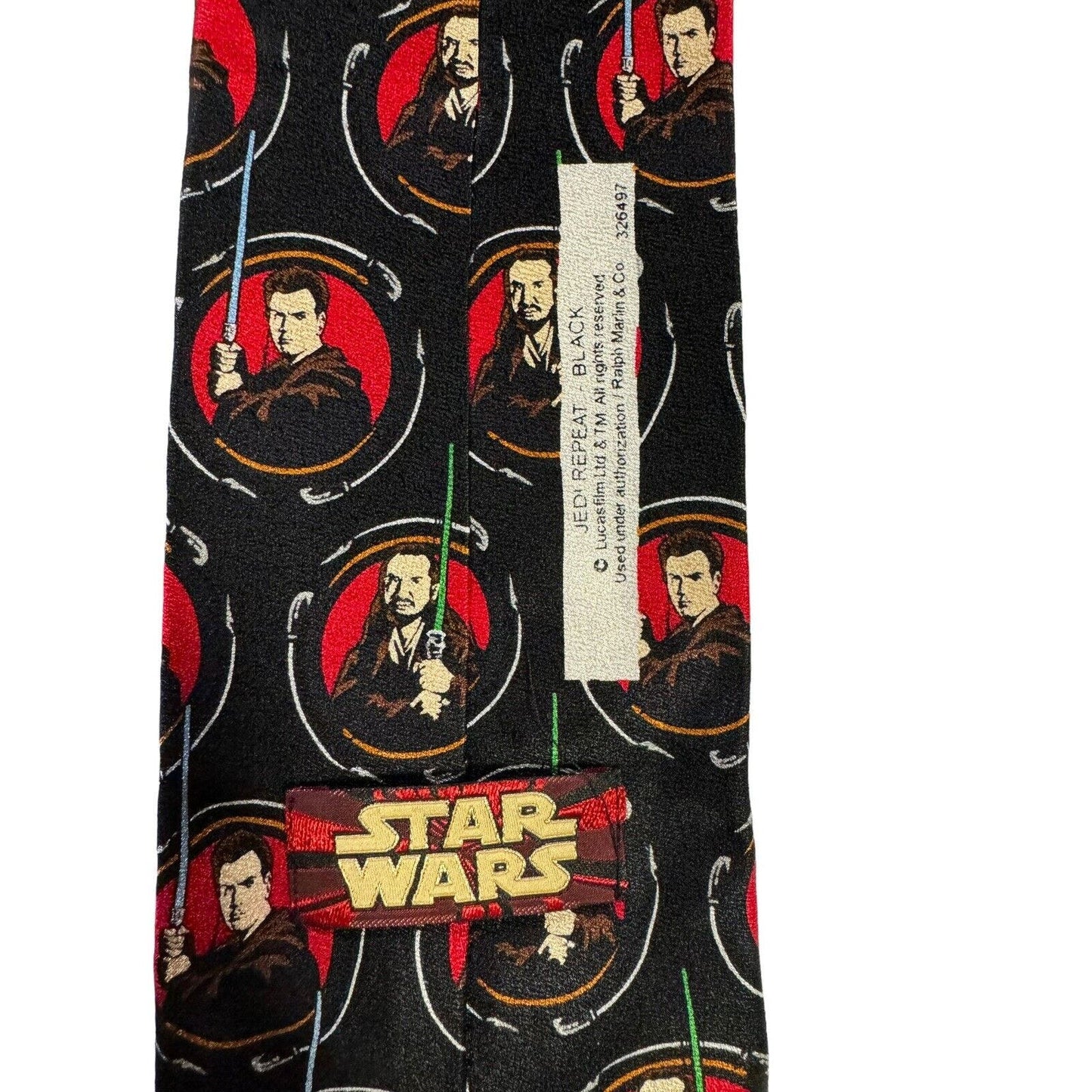 Star Wars Ralph Marlin Jedi Repeat Obi Wan Qui Gon Vintage Novelty Necktie