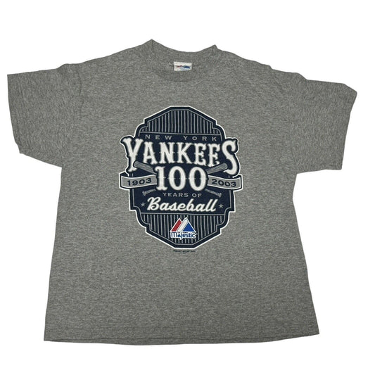 MLB New York Yankees 100 Years 1903-2003 Youth T Shirt Grey XL