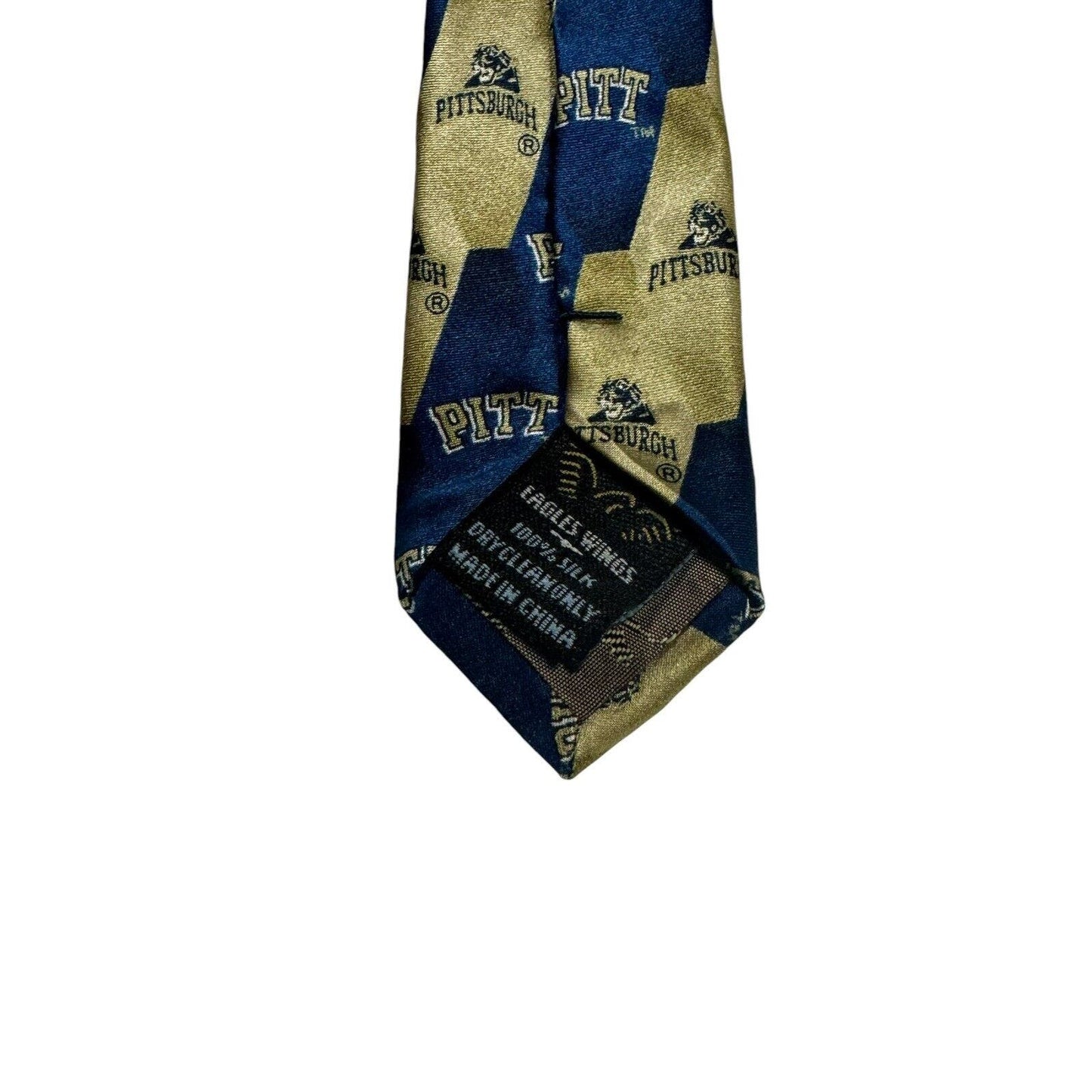 Eagle Wings University Of Pittsburgh Logo Roc The Panther Mascot Necktie Silk