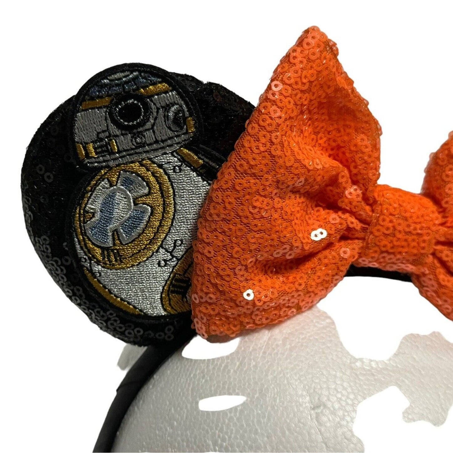 Handmade Disney Star Wars BB-8 Minnie Mouse Ears Headband Adult Sequins Bow