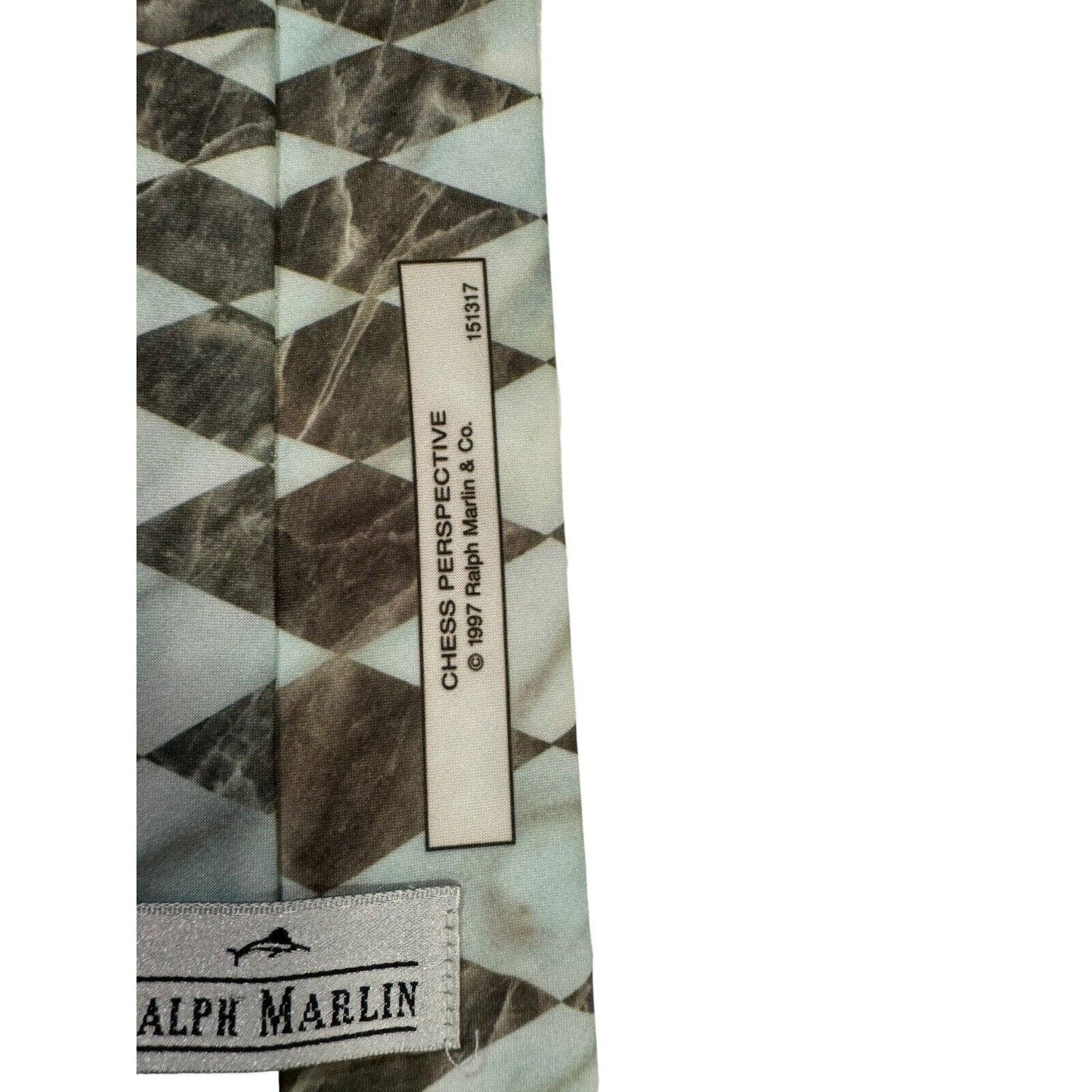 Ralph Marlin Chess Perspective Game Vintage Novelty Necktie Polyester