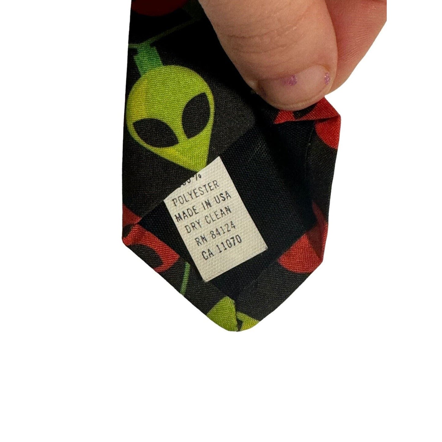 Ralph Marlin Alien Head Christmas Lights Vintage Novelty Necktie Polyester
