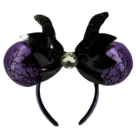 2018 Disney Parks Maleficent Minnie Mouse Ears Headband W/ Horns & Feathers