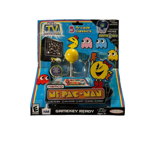 2005 JAKKS Pacific Ms. Pac-Man 5 Games Plug & Play Gamekey Ready NEW/Sealed