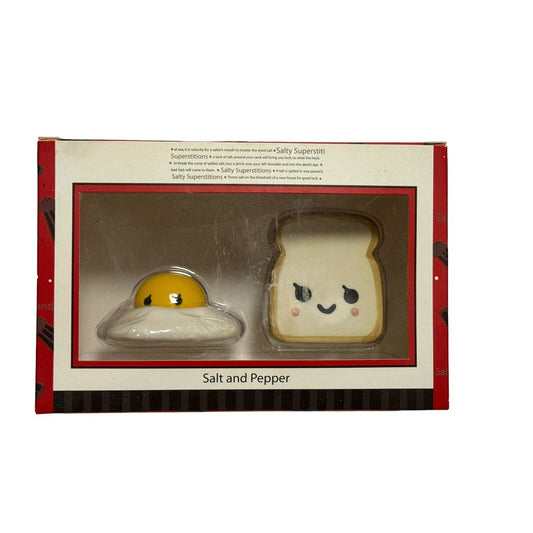 One Hundred 80 Degrees Ceramic Egg and Toast Salt and Pepper Shakers