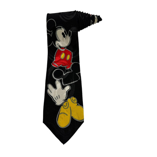 Walt Disney World Mickey Mouse Ears Gloves Vintage Cartoon Novelty Necktie