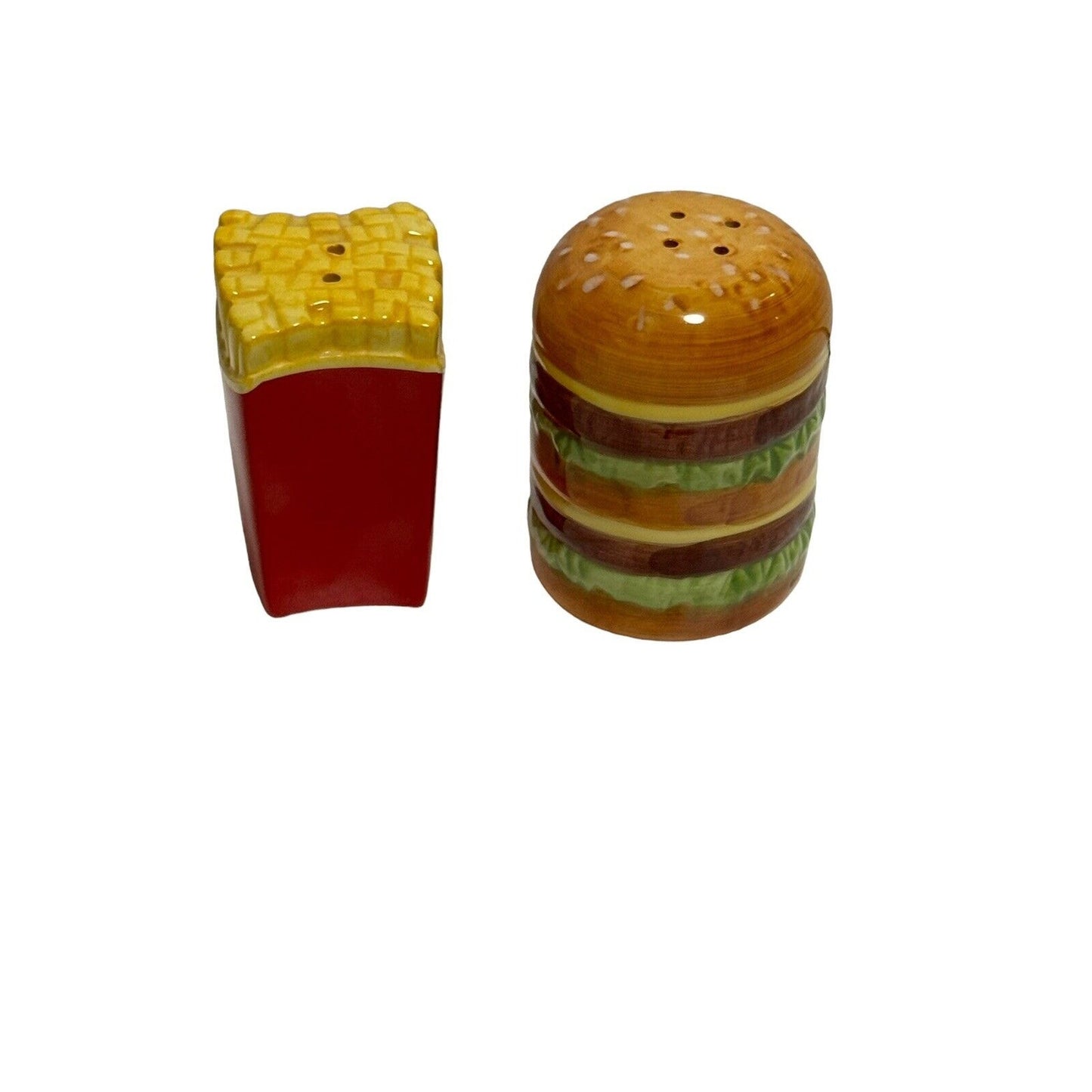 Vintage McDonald's Salt & Pepper Shakers Cheeseburger & French Fries 2002 Giftco