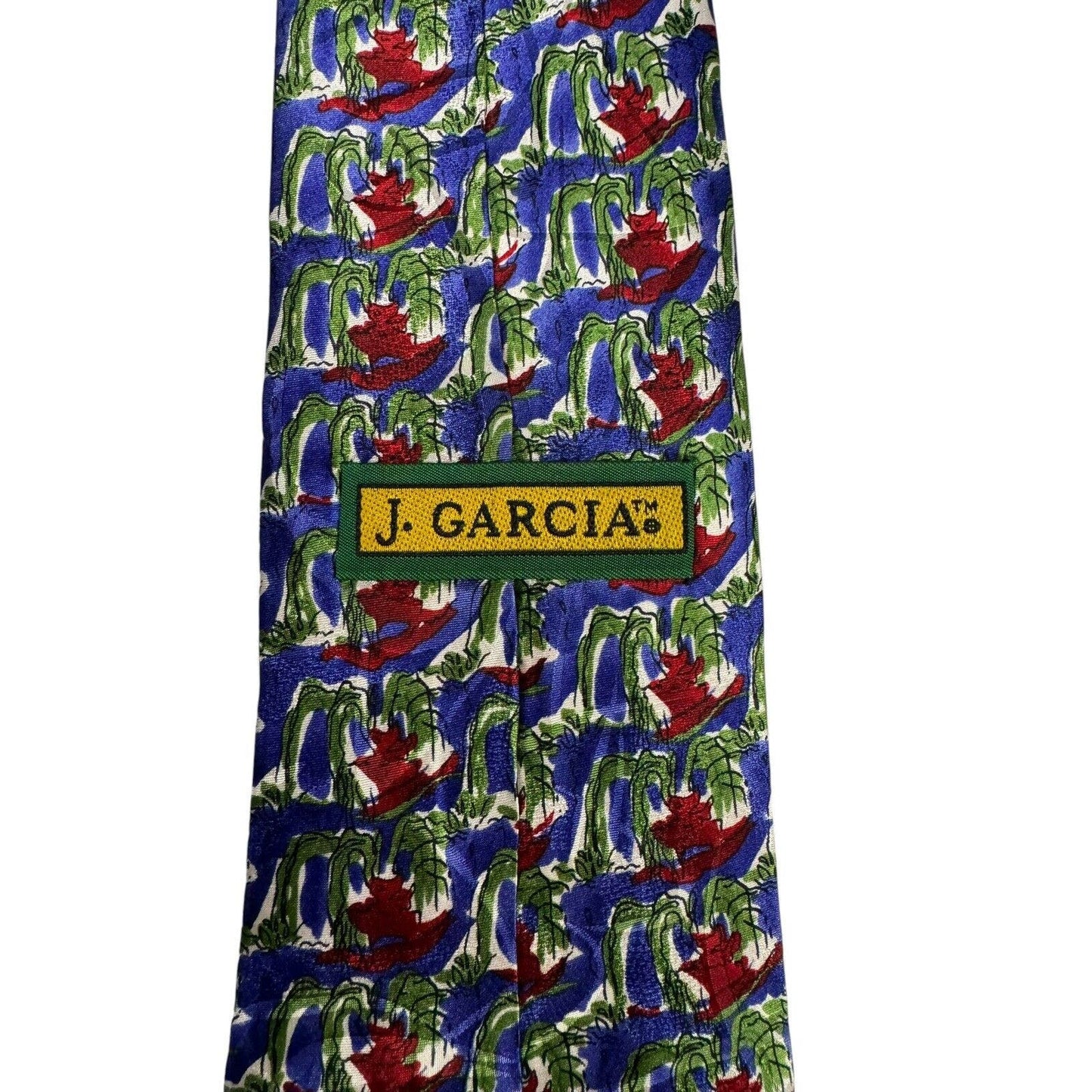 J Garcia In The Park Vintage Novelty Necktie 100% Silk