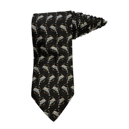 Brooks Brothers Makers Dolphins Jumping Thru Hoop Vintage Necktie 100% Silk
