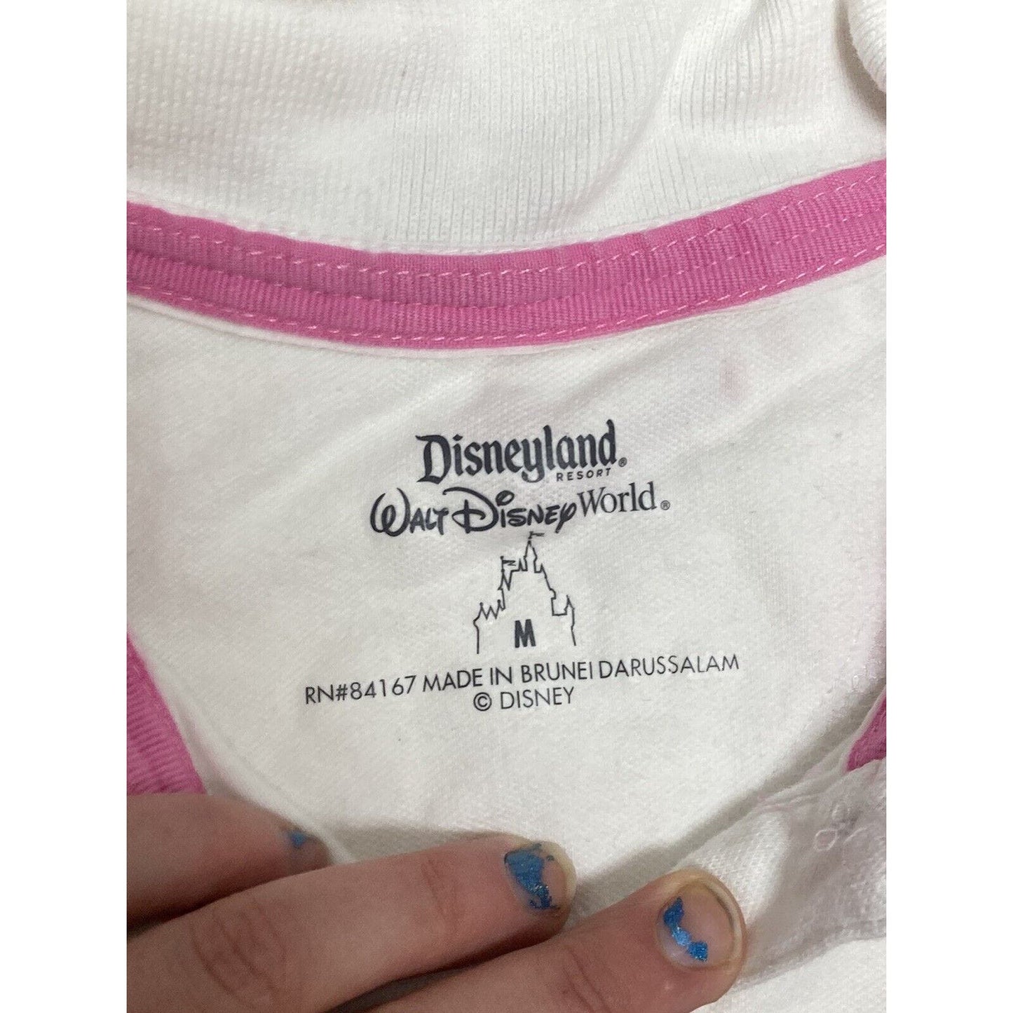 Walt Disney World Disneyland Mickey Mouse Embroidered Polo Shirt Medium Pink
