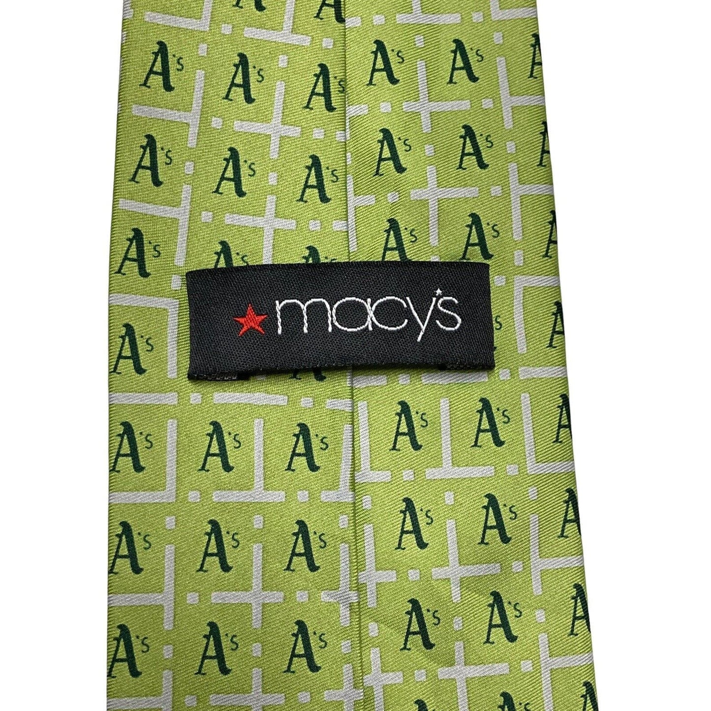 Macy’s MLB Oakland A’s Logo Green Novelty Necktie Polyester