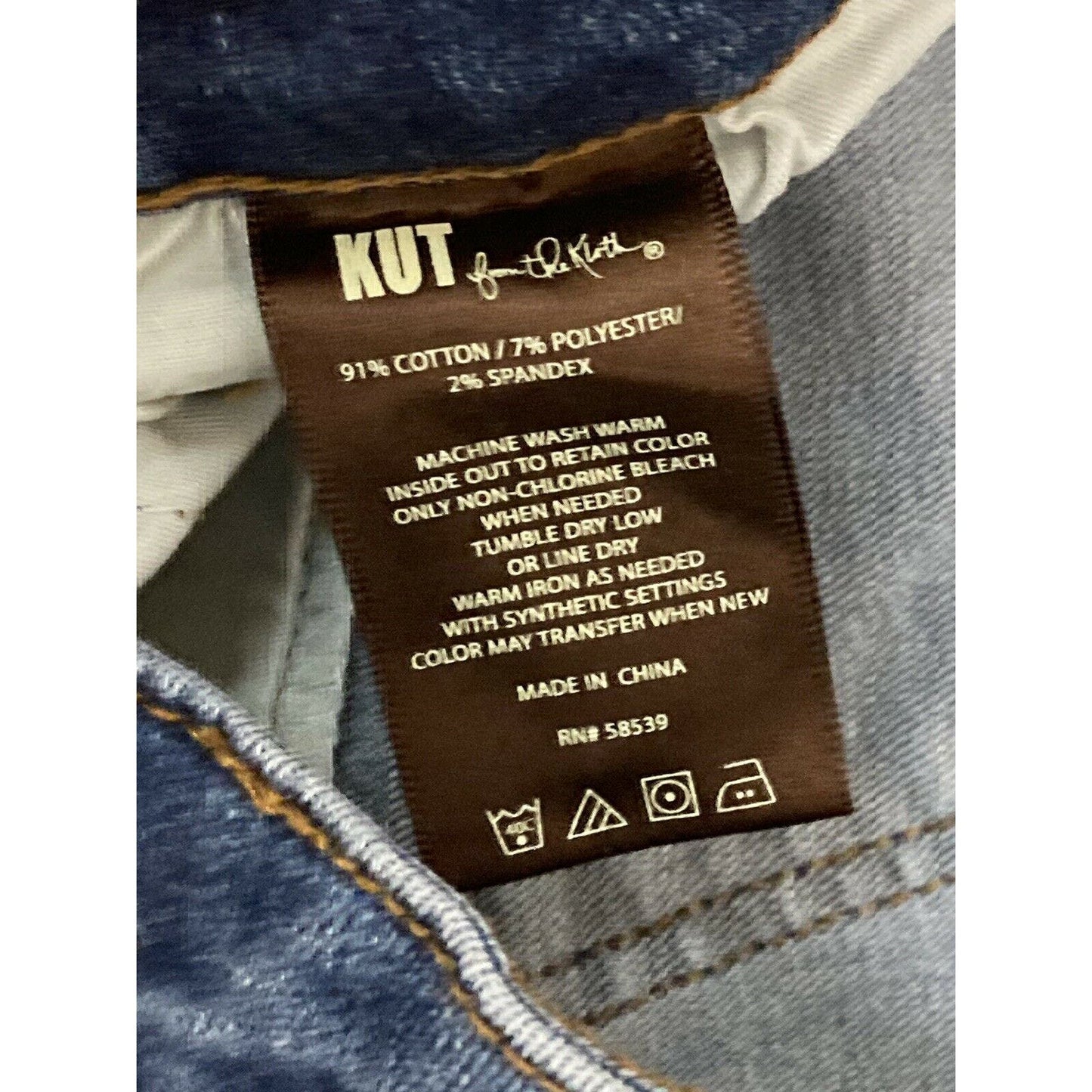 Kut From The Kloth Distressed Ankle Skinny Medium Wash Jeans Size 8 SP021MA1