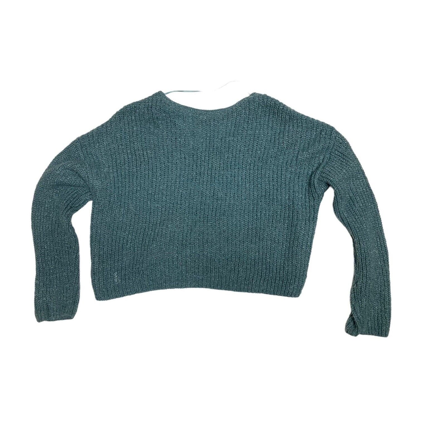 Me To We Cropped Pullover Long Sleeve Sweater Size XS Blue Green