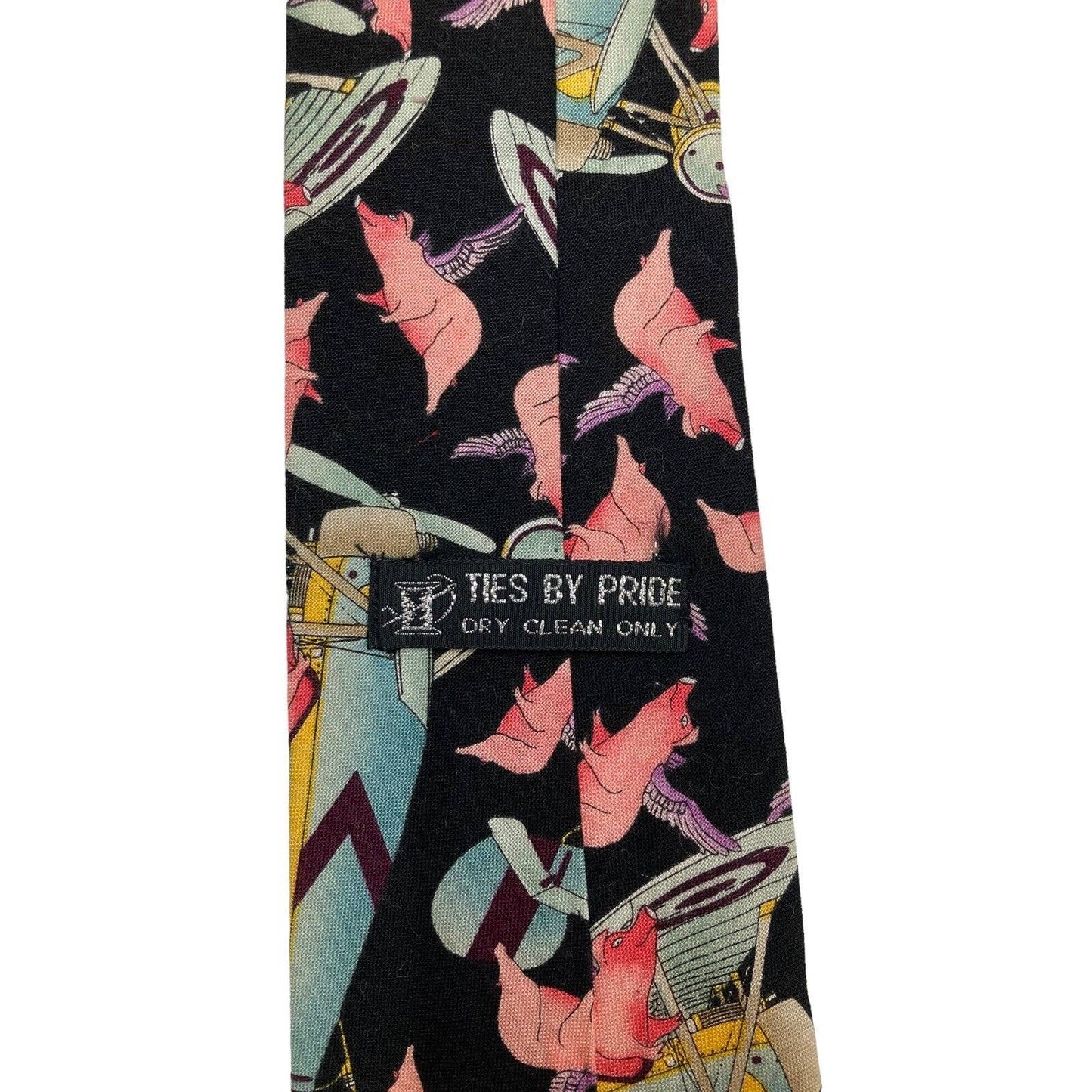 Ties by Pride When Pigs Fly Flying Pigs Airplane Novelty Necktie