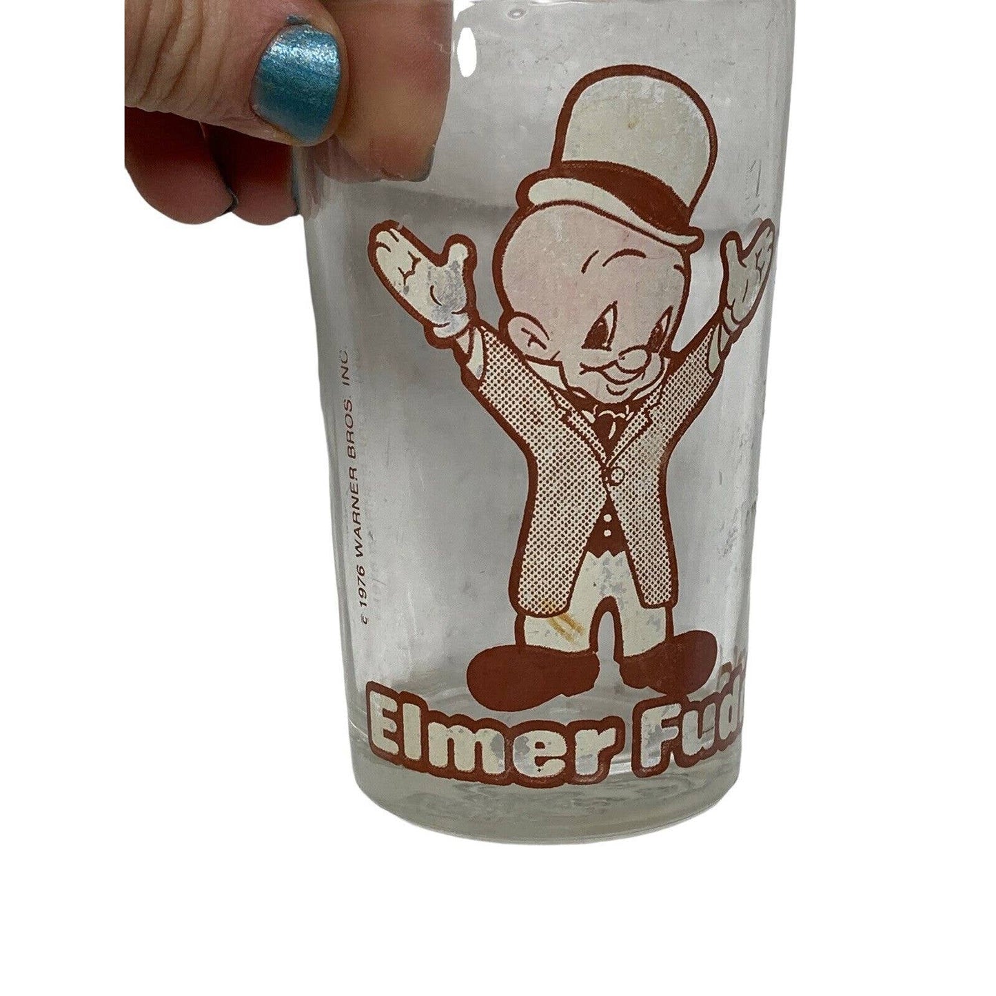 Warner Brothers Looney Tunes Elmer Fudd Promotional Drinking Glass Porky bottom