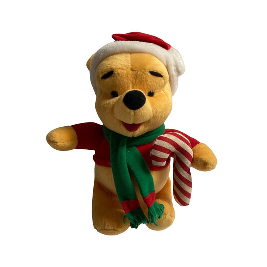 Disney Winnie The Pooh Christmas Candy Cane Stuffed Animal Plush Toy 1998