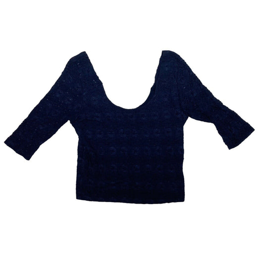 Hollister Navy Blue Lace Cropped Top Size M Medium
