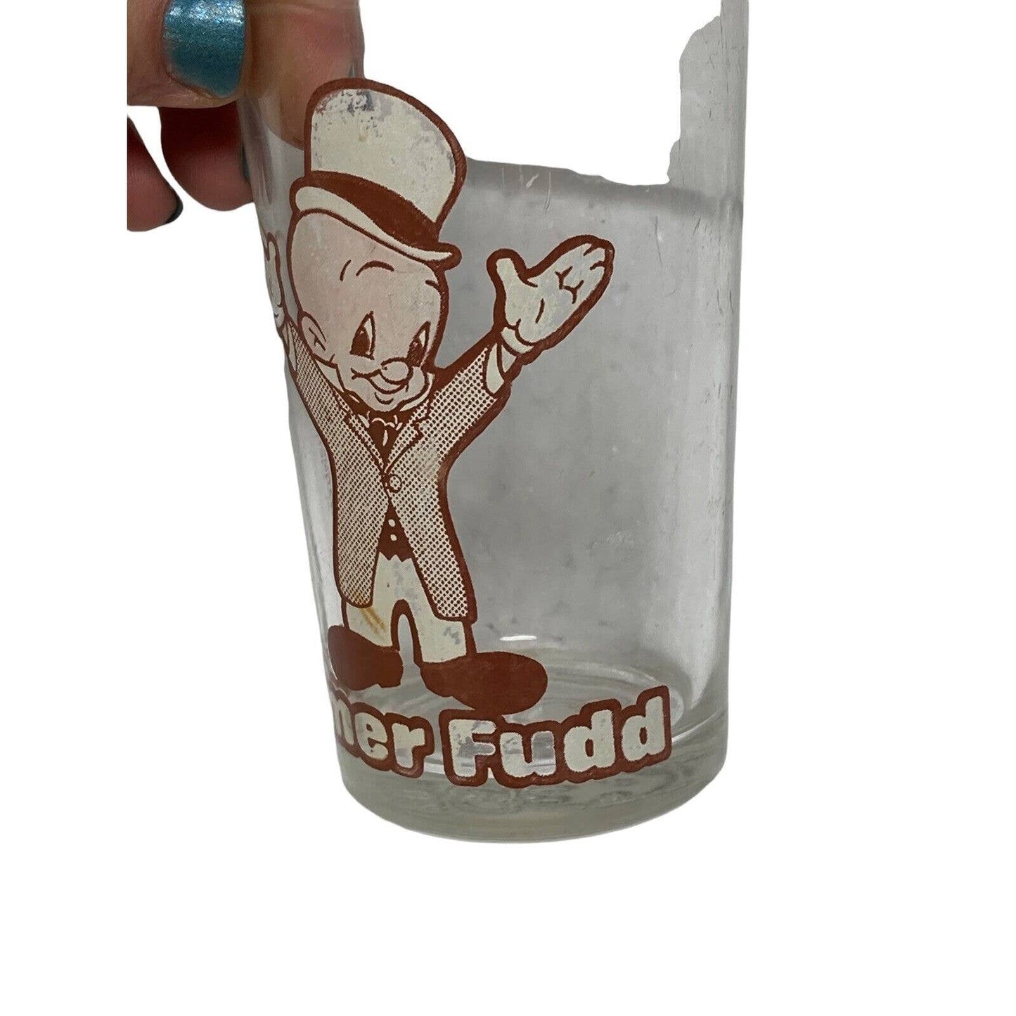 Warner Brothers Looney Tunes Elmer Fudd Promotional Drinking Glass Porky bottom